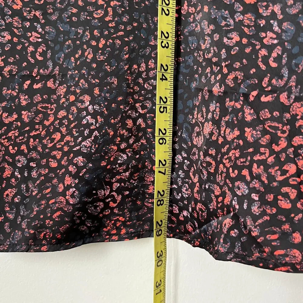 torrid Black and Burgundy Puff-Sleeve Animal Print Blouse - Picture 9 of 11